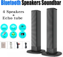 Bluetooth Soundbar TV Home Speaker System Drahtloser Subwoofer 3D-Surround-Sound