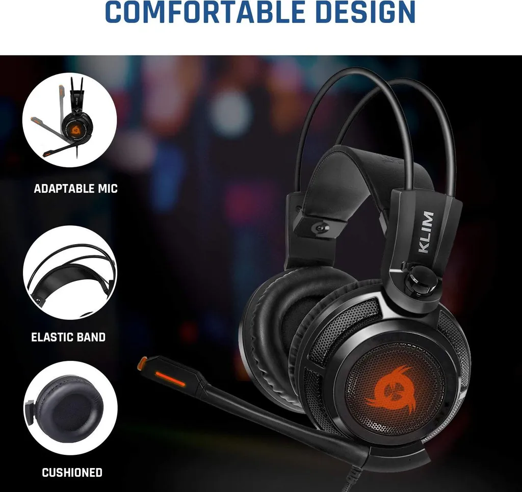 KLIM Puma Vibration 7.1 Surround Sound Gaming Headset USB Schwarz – Bild 11