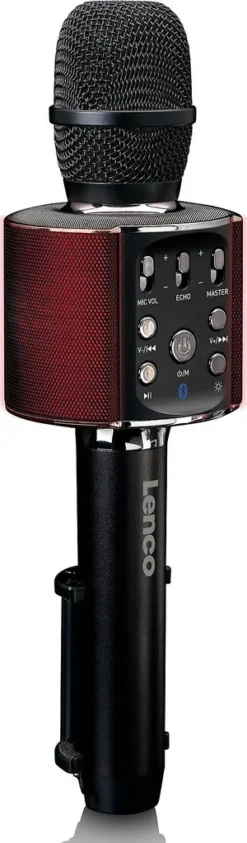 Lenco Multimedia BMC-090BK - Karaoke Mikrofon Mit Bluetooth - 5 Watt RMS Lautsprecher, Integrierter Akku, Lichteffekte, Handyhalter, USB/SD, Schwarz Mikrofone Instrumente HK22 Teenstech Audiophil