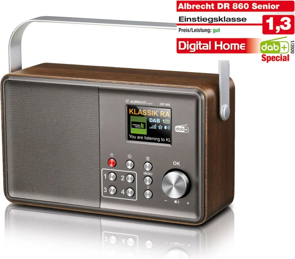 Albrecht DR 860 Senior Digitalradio DAB+/UKW, Farbdisplay, Inkl. 4000mAh Akku – Bild 2