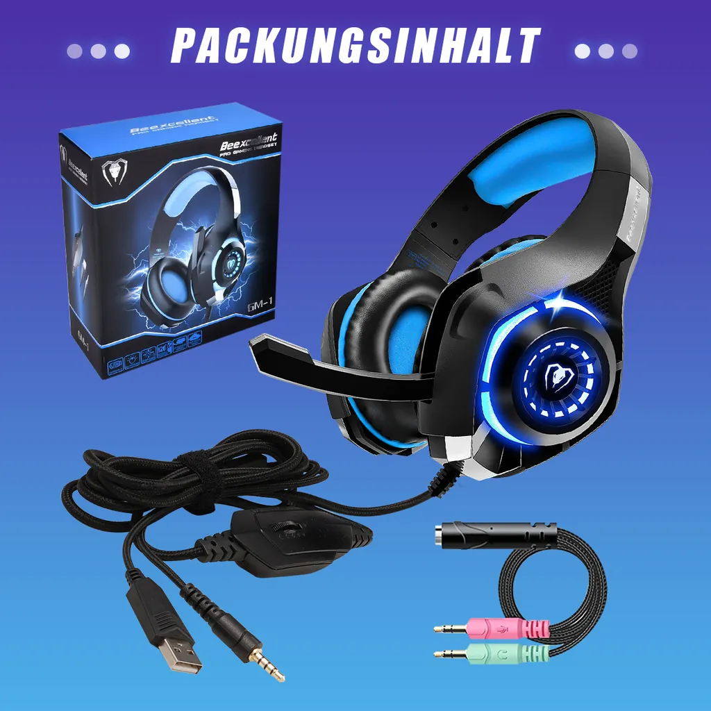 Gaming-Headset Für PS4 PS5 Xbox One Switch PC Mit Mikrofon Mit Geräuschunterdrückung Und Tiefem Bass-Stereo-Sound – Bild 7