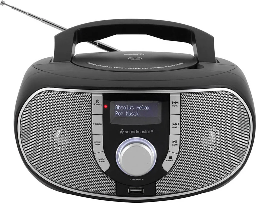 Soundmaster SCD1700SW CD-MP3 Boombox Mit DAB+/ UKW-Radio, USB, Aux-In, Schwarz – Bild 4