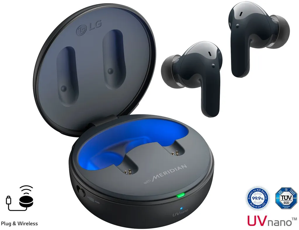 LG TONE Free DT90Q Schwarz Wireless In-Ear-Kopfhörer (Dolby Atmos Mit Headtracking, Active Noice Cancellation (ANC), MERIDIAN, UVnano+, Flugzeugmodus (Plug&Wireless) – Bild 7