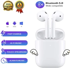 Bluetooth-Ohrhörer 5.0 Bluetooth-Headset Mit Drahtlosen Ohrhörern Mit Zwei Mikrofongeräuschen, HiFi-Stereoanlage Und 30 Stunden Wiedergabezeit, Reine Drahtlose Kopfhörer Mit Wasserdichter IPX5-Funktion, Geeignet Für Airpods / Samsung / IPhone // Huawei