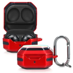 Kwmobile Hybrid Hülle Kompatibel Mit Samsung Galaxy Buds 2 Pro / Buds 2 / Buds Live / Buds Pro - Hardcover Schutzhülle - Kopfhörer Case - Schwarz Rot Rot