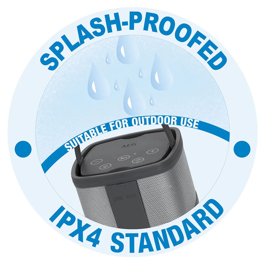 AEG Bluetooth Lautsprecher BSS 4841 19,5x9,5x69,5 Cm Grau – Bild 5