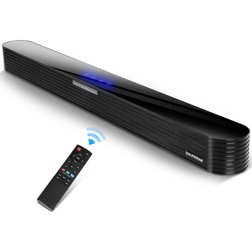 Soundbar Für TV Gerät Soundbar Eingebaute Bass, 80W 34zoll Bluetooth 5.0 Lautsprecher, Mit Fernbedienung Touchscreen, Optical Aux RCA USB Anschluss Für Heimkino Party