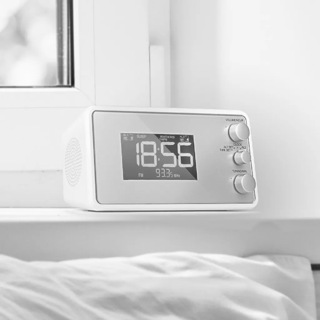 AudioAffairs Radiowecker Mit PLL UKW Lautsprecher, 2 Weckzeiten Mit Snooze-, Nap- Und Sleep-Timer – Bild 2