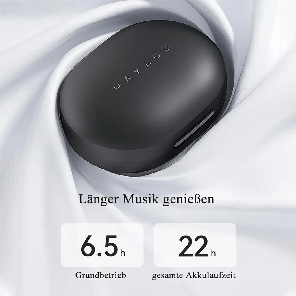 Haylou In Ear Kopfhörer GT7 Neo Bluetooth Headset Rauschunterdrückung Kopfhörer 20h Dauer Laptop Mac Handy Tablet Schwarz – Bild 3