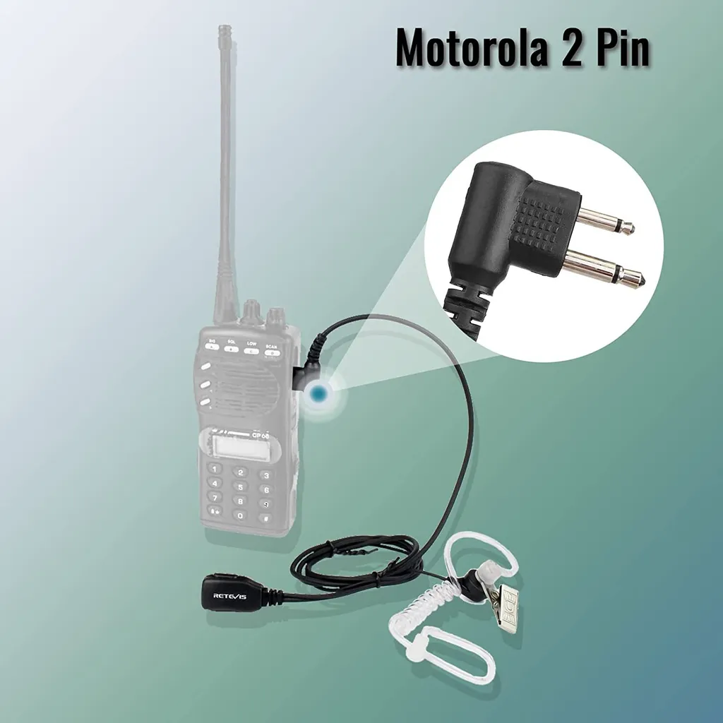 Retevis M001 Funkgerät Headset 2 Pin Kopfhörer Covert Akustische Rohr Ohrhörer Kompatibel Mit Minland G15/G18 Motorola DP1400 CP040 CP88 CP100 CP150 GP68 GP88 GP300 Walkie Talkies (2 STK.) – Bild 6