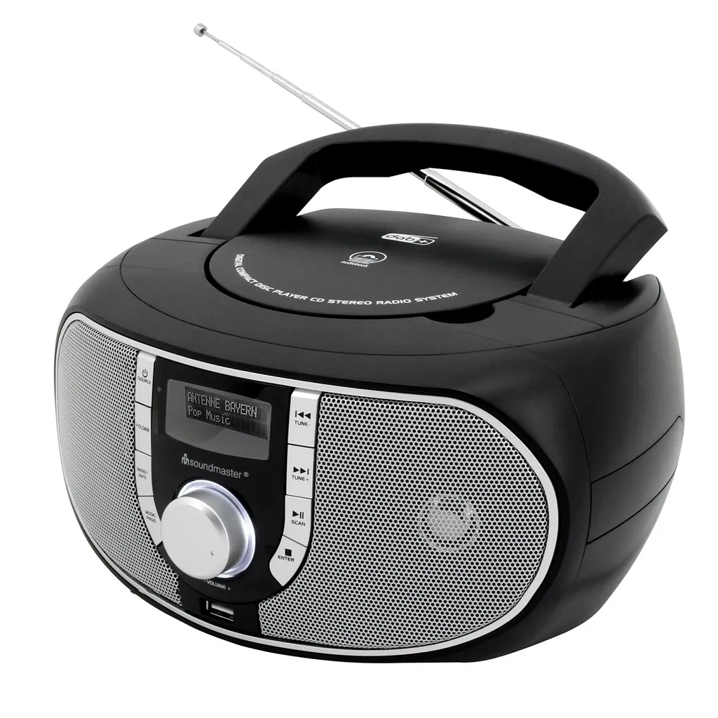 Soundmaster SCD1700SW CD-MP3 Boombox Mit DAB+/ UKW-Radio, USB, Aux-In, Schwarz – Bild 2