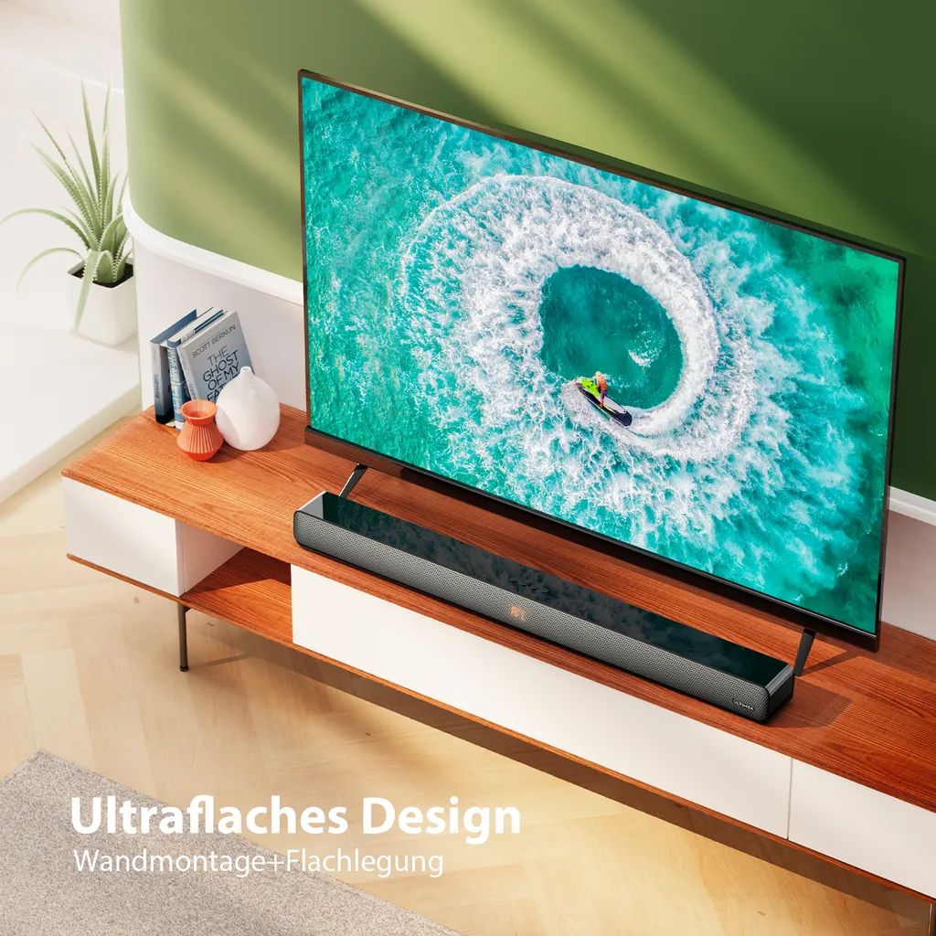 Ultimea Odine IV 2.0 Soundbar,100 W Heimkino Soundbarsystem,Bluetooth Soundbar Für Heimkino Soundsystem, TV Lautsprecher Mit 9 EQ/DSP/einstellbare Bass, HDMI ARC/Optisch/AUX/USB – Bild 6