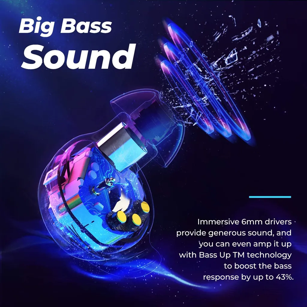 Tribit FlyBuds 3 M. Ladecase, IPX7, Bluetooth M. Mikrofon – Bild 5