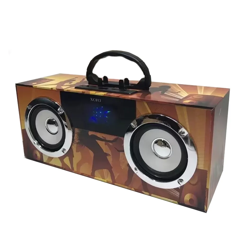Bluetooth Lautsprecher Smart Speaker Stereo Bass Akku Led Kabelloser Tragbarer Boombox Party Disco TF SD Wireless Musikbox BT 5.0 Funk FM Radio Orange Retoo – Bild 2