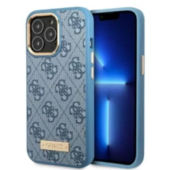 Guess GUHMP13LU4GPRB IPhone 13 Pro / 13 6.1 "blau / Blaues Hartschalenetui 4G Logo Plate MagSafe