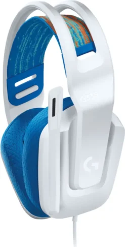 Logitech G335 Wired Gaming Headset, Flip-Mikrofon, 3,5-mm-Buchse, Viskoelastische Schaumstoff-Ohrpolster, Kompatibelmit PC, PlayStation, Xbox, Nintendo Switch - White