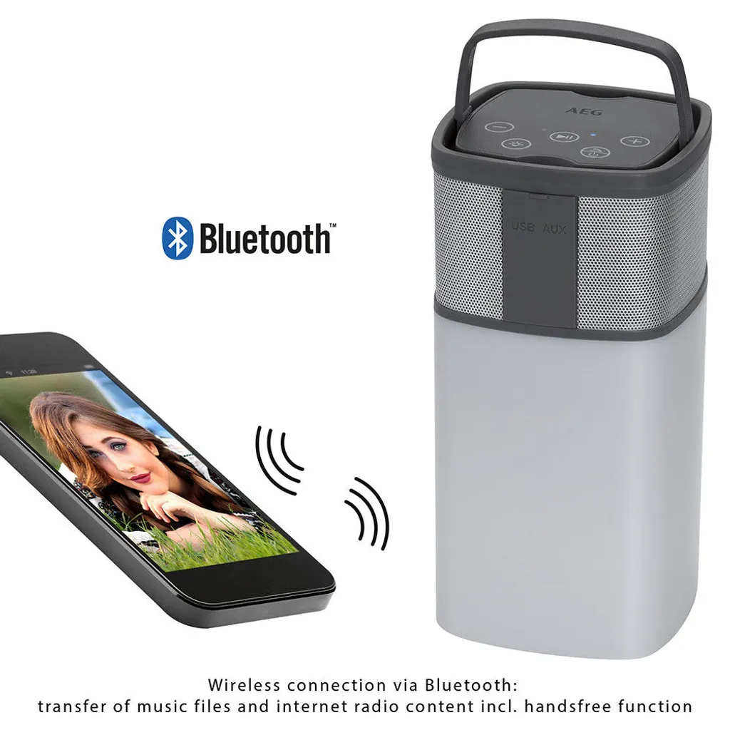 AEG Bluetooth Lautsprecher BSS 4841 19,5x9,5x69,5 Cm Grau – Bild 6
