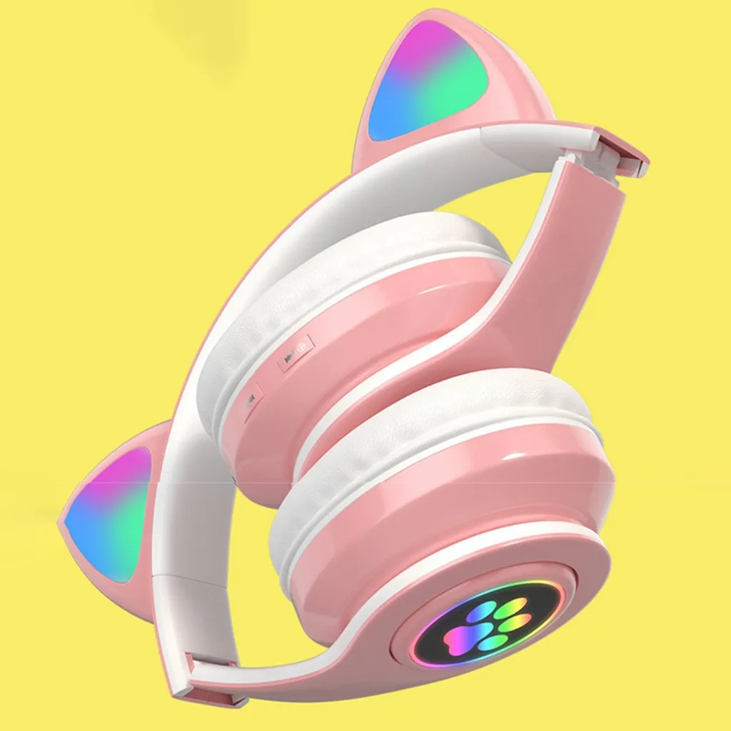 Wireless Bluetooth Headset Glühende Katze Ohr Kopfhörer Stereo Musik Kopfhörer Mit Mic Einstellbare Stirnband Kopfhörer Für Desktop-Laptop Tablet PC Smartphone – Bild 4
