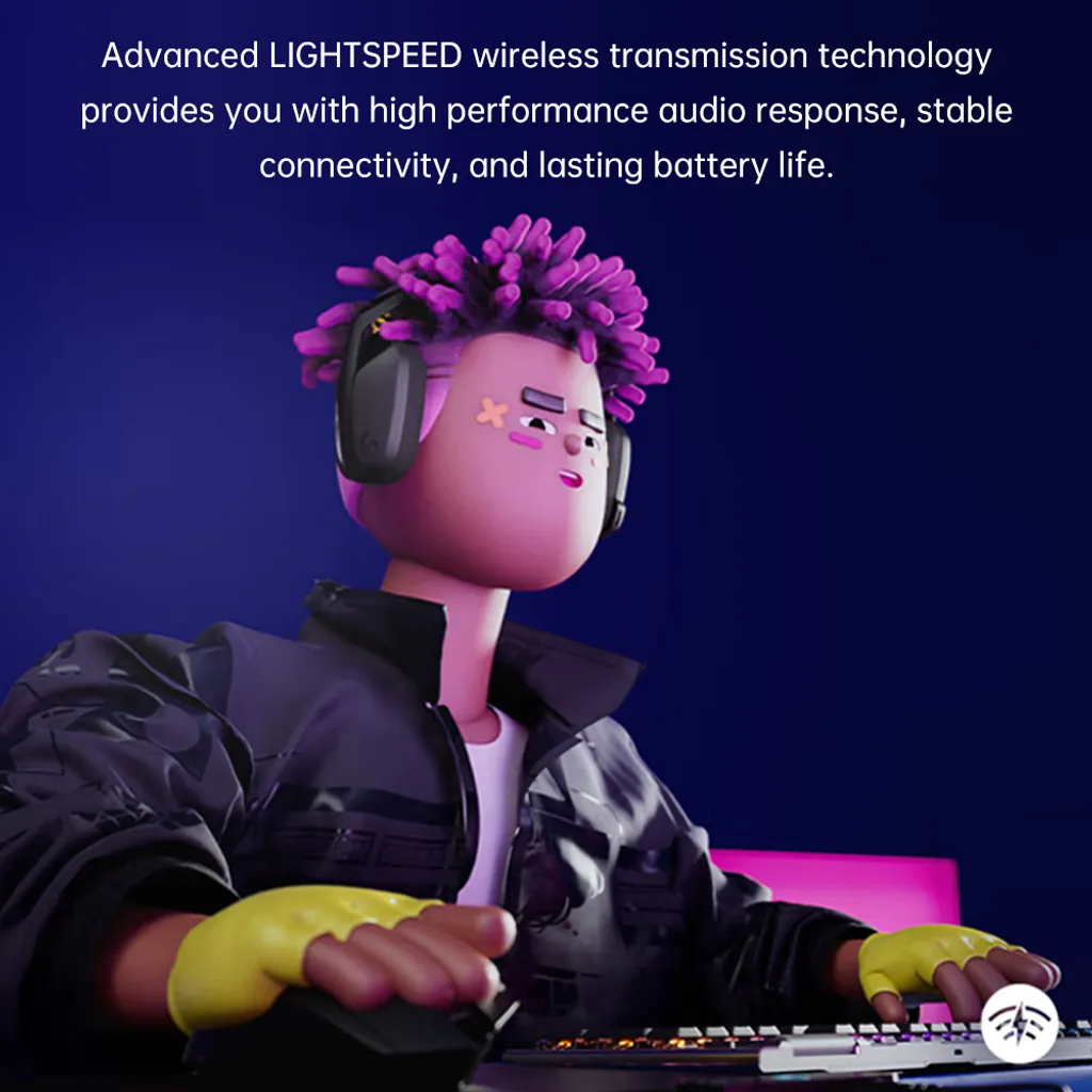 Logitech G435 BT Wireless Gaming Headset Lightspeed Over-Ear-Kopfhoerer Anschliessen Rauschunterdrueckung Eingebaute Mikrofone 40-mm-Audiotreibereinheit Kompatibel Mit Dolby Atmos Fuer PC Laptop Computer – Bild 3