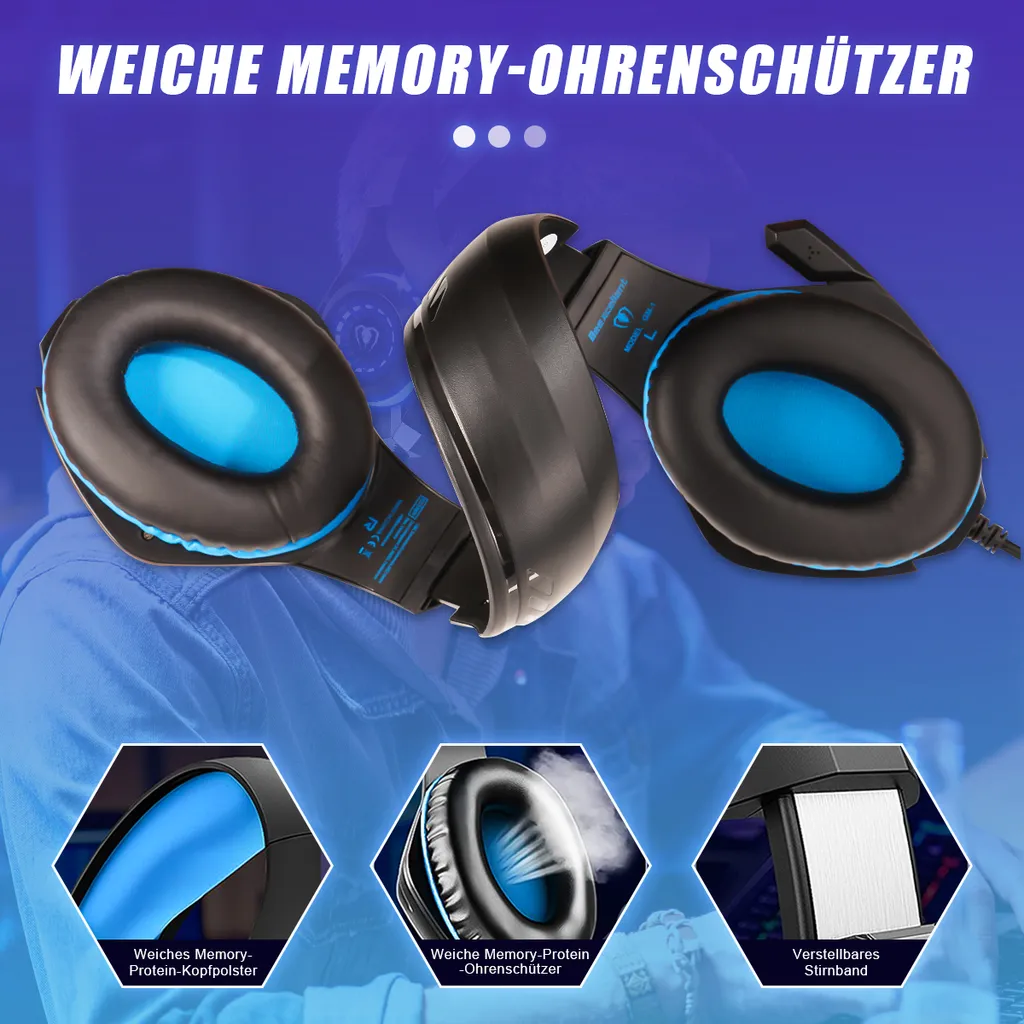 Gaming-Headset Für PS4 PS5 Xbox One Switch PC Mit Mikrofon Mit Geräuschunterdrückung Und Tiefem Bass-Stereo-Sound – Bild 4