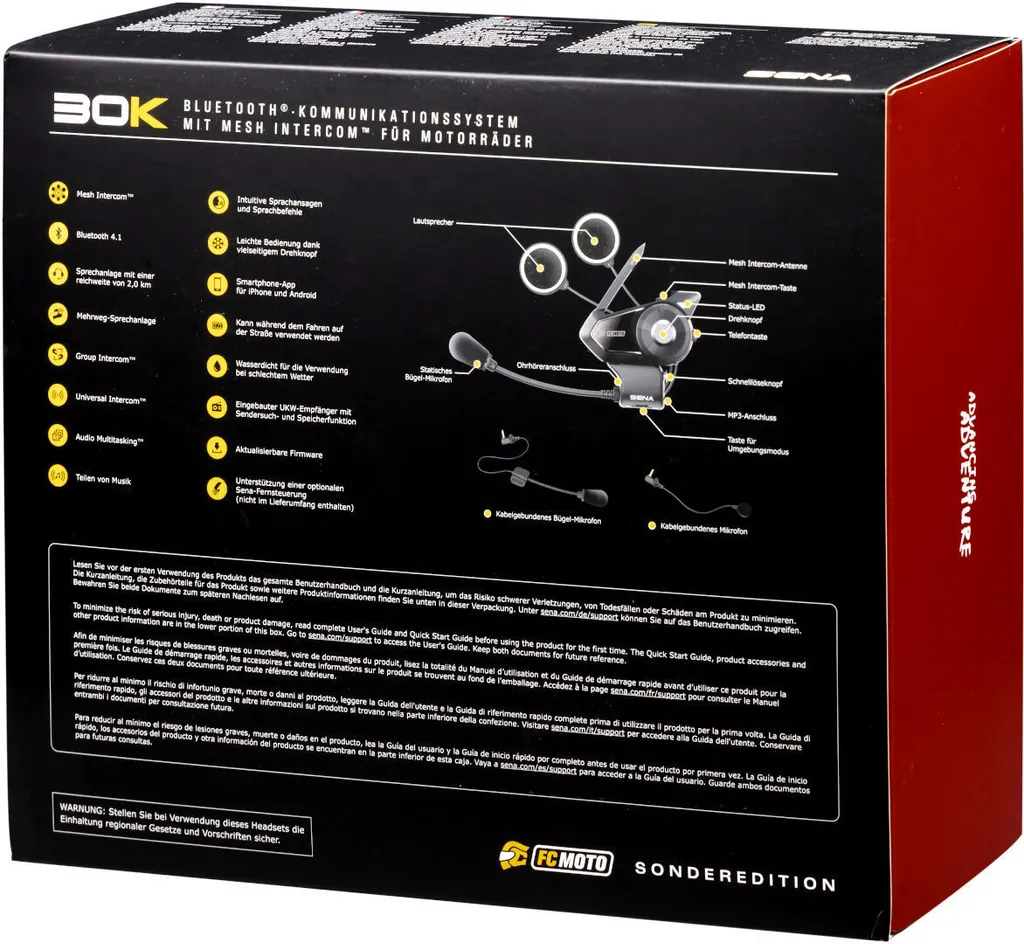 Sena 30K FC-Moto Edition Bluetooth Kommunikationssystem Doppelpack (Black,One Size) – Bild 10