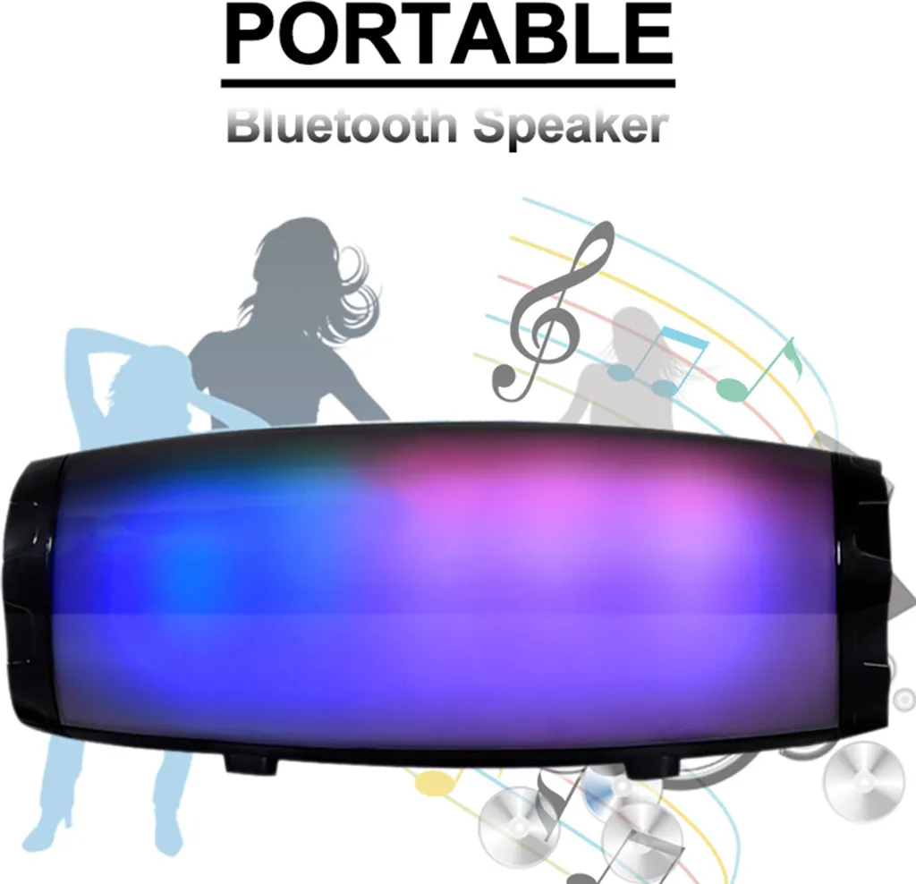 Bluetooth Lautsprecher Musikbox Tragbarer LED Bluetooth Box Mit Freisprechfunktion Für Handy Und PC FM Radio Mikro-SD Und USB Kabellos – Bild 3