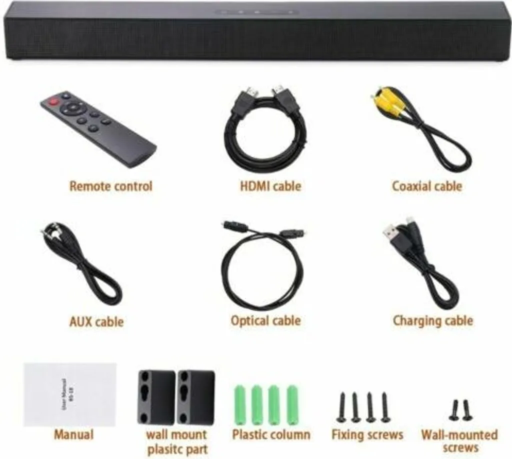 40W Bluetooth Soundbar Subwoofer TV Sound System Heimkino Lautsprecher – Bild 2