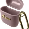 Guess AirPods Harte Schutzhülle Saffiano-Effekt Mit Guess Logo – Rosegold