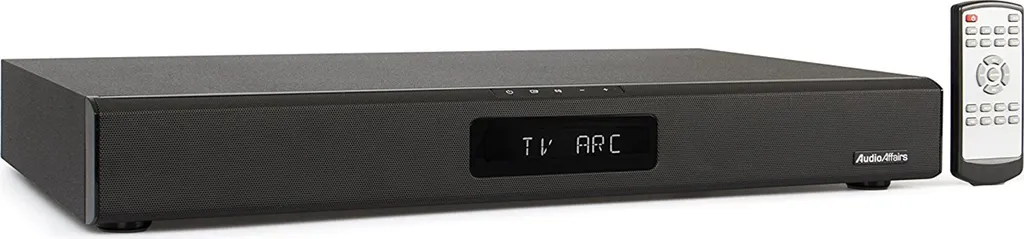 AudioAffairs TVS 2018 TV-Soundstand - HDMI Arc Heimkinoanlage Soundbar Mit FM PLL UKW Radio, Integriertem Subwoofer, Bluetooth 3.0 & Fernbedienung Schwarz