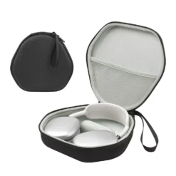 Kwmobile Hülle Kompatibel Mit Apple Airpods Max - Case Kopfhörer Tasche - Kunststoff Tragetasche Mit Reißverschluss In Schwarz