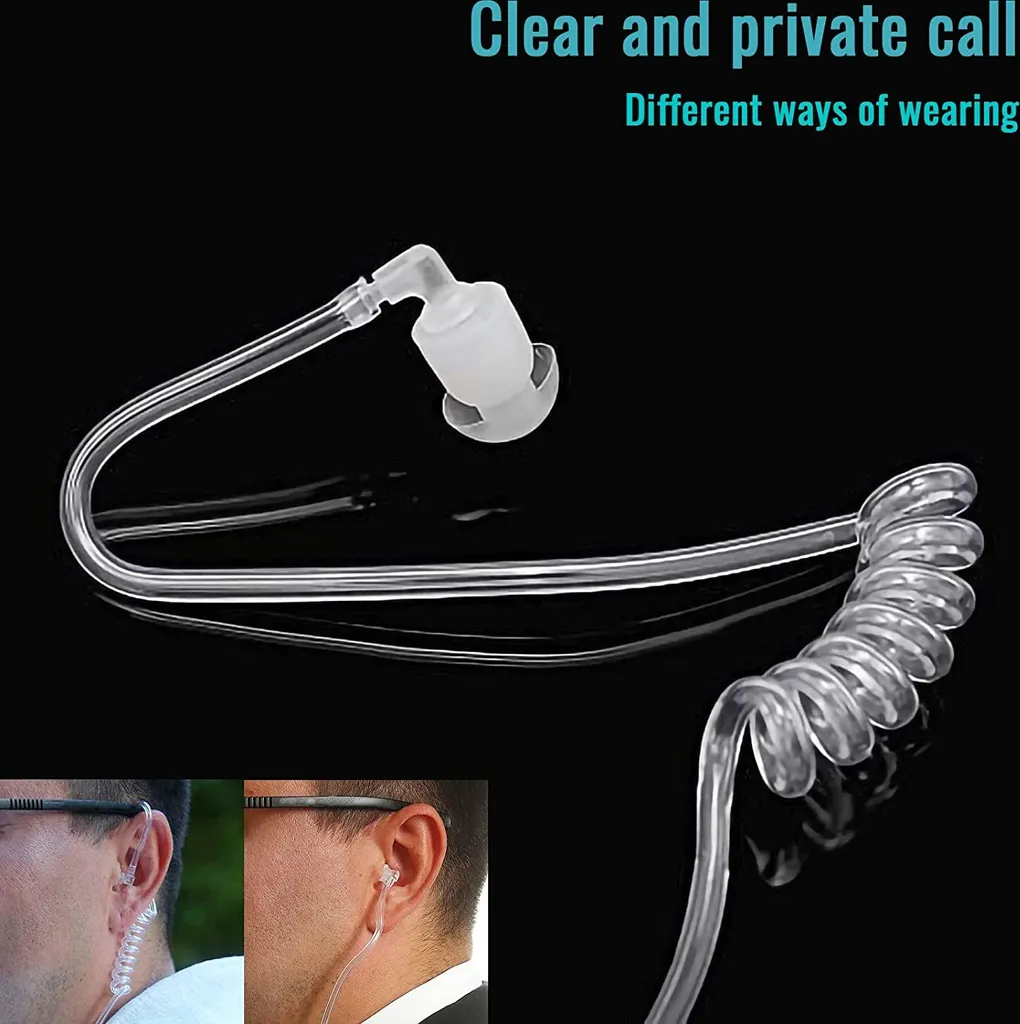 Retevis M001 Funkgerät Headset 2 Pin Kopfhörer Covert Akustische Rohr Ohrhörer Kompatibel Mit Minland G15/G18 Motorola DP1400 CP040 CP88 CP100 CP150 GP68 GP88 GP300 Walkie Talkies (2 STK.) – Bild 3