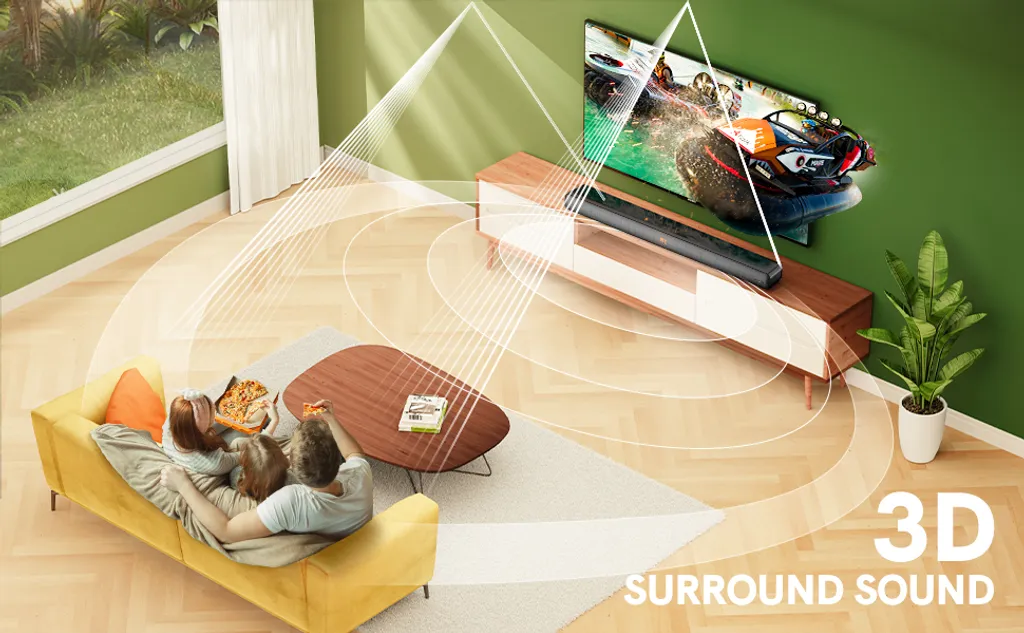 Ultimea Odine IV 2.0 Soundbar,100 W Heimkino Soundbarsystem,Bluetooth Soundbar Für Heimkino Soundsystem, TV Lautsprecher Mit 9 EQ/DSP/einstellbare Bass, HDMI ARC/Optisch/AUX/USB – Bild 7