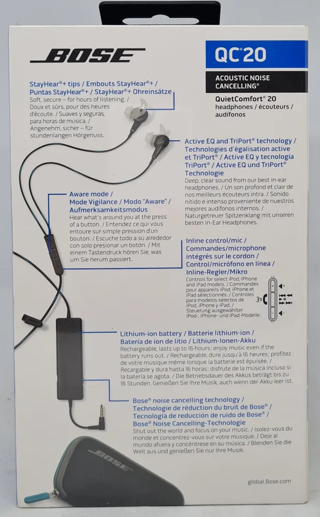 Bose QuietComfort 20 In-Ear-Kopfhörer (Acoustic Noise Canceling) Schwarz – Bild 10