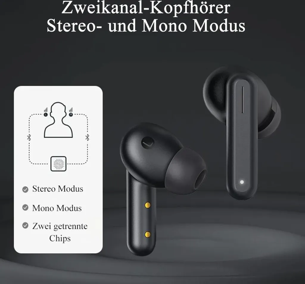 Haylou In Ear Kopfhörer GT7 Neo Bluetooth Headset Rauschunterdrückung Kopfhörer 20h Dauer Laptop Mac Handy Tablet Schwarz – Bild 5