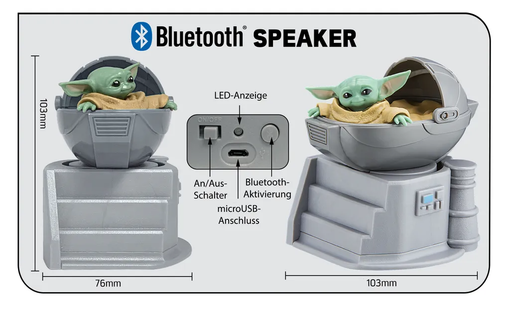 Star Wars The Mandalorian Bluetooth Lautsprecher The Child / Baby Yoda Modellfigur – Bild 6
