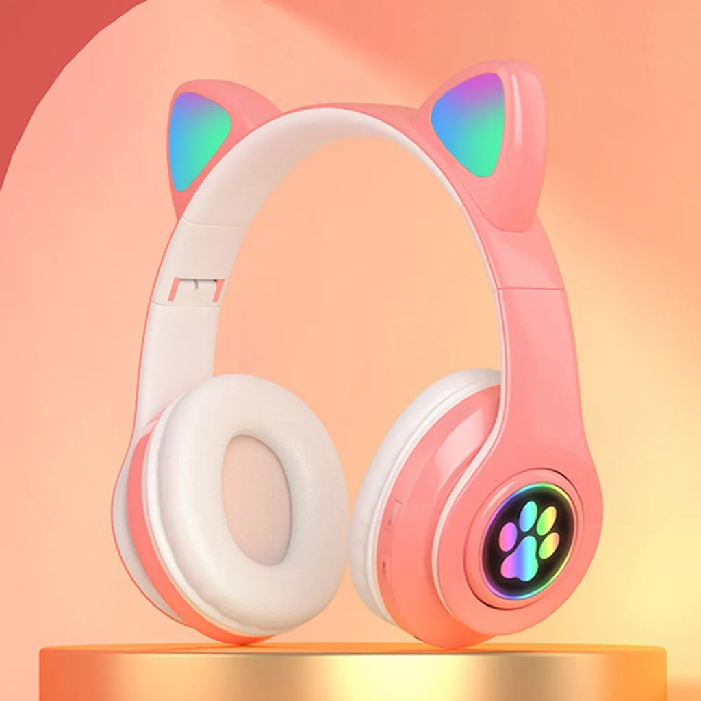Wireless Bluetooth Headset Glühende Katze Ohr Kopfhörer Stereo Musik Kopfhörer Mit Mic Einstellbare Stirnband Kopfhörer Für Desktop-Laptop Tablet PC Smartphone – Bild 2