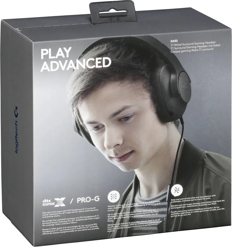 Logitech G433 7.1 Surround Gaming Headset Mit Kabel Schwarz 981-000668 – Bild 2