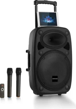 Streetstar 2.0 15 Mobile PA-Anlage 15" Subwoofer Trolley Display BT USB/SD/MP3 Line-Out AUX 2xUHF-Funkmikrofone Fernbedienung 1000 Watt Max.