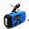 Solar Radio,Selbstbetriebenes Kurbelradio Mit LED Taschenlampe, Notfallradio AM/FM Wetter Wind Up Radio, 2000mAh Akku Notfallradio (Blau)