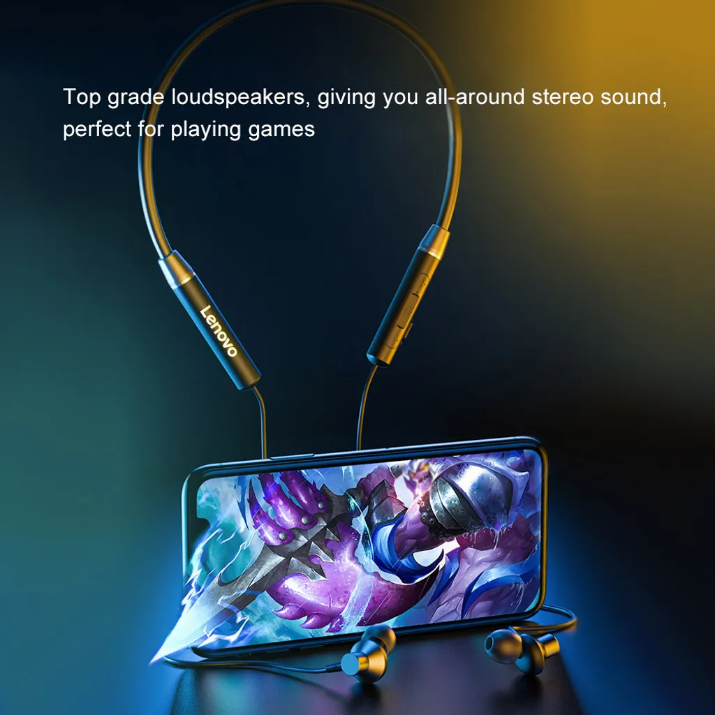 Lenovo HE05 Kopfh?rer Bluetooth5.0 Drahtloses Headset Magnetischer Nackenbš¹gel Kopfh?rer IPX5 Wasserdichter Sportohrh?rer Mit Ger?uschunterdrš¹ckendem Mikrofon – Bild 11