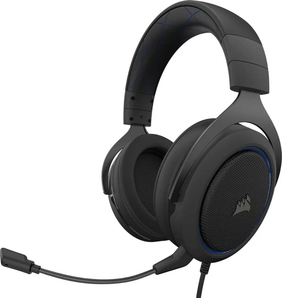 Corsair Gaming Headset HS50 PRO STEREO Eingebautes Mikrofon, Blau, Over-Ear