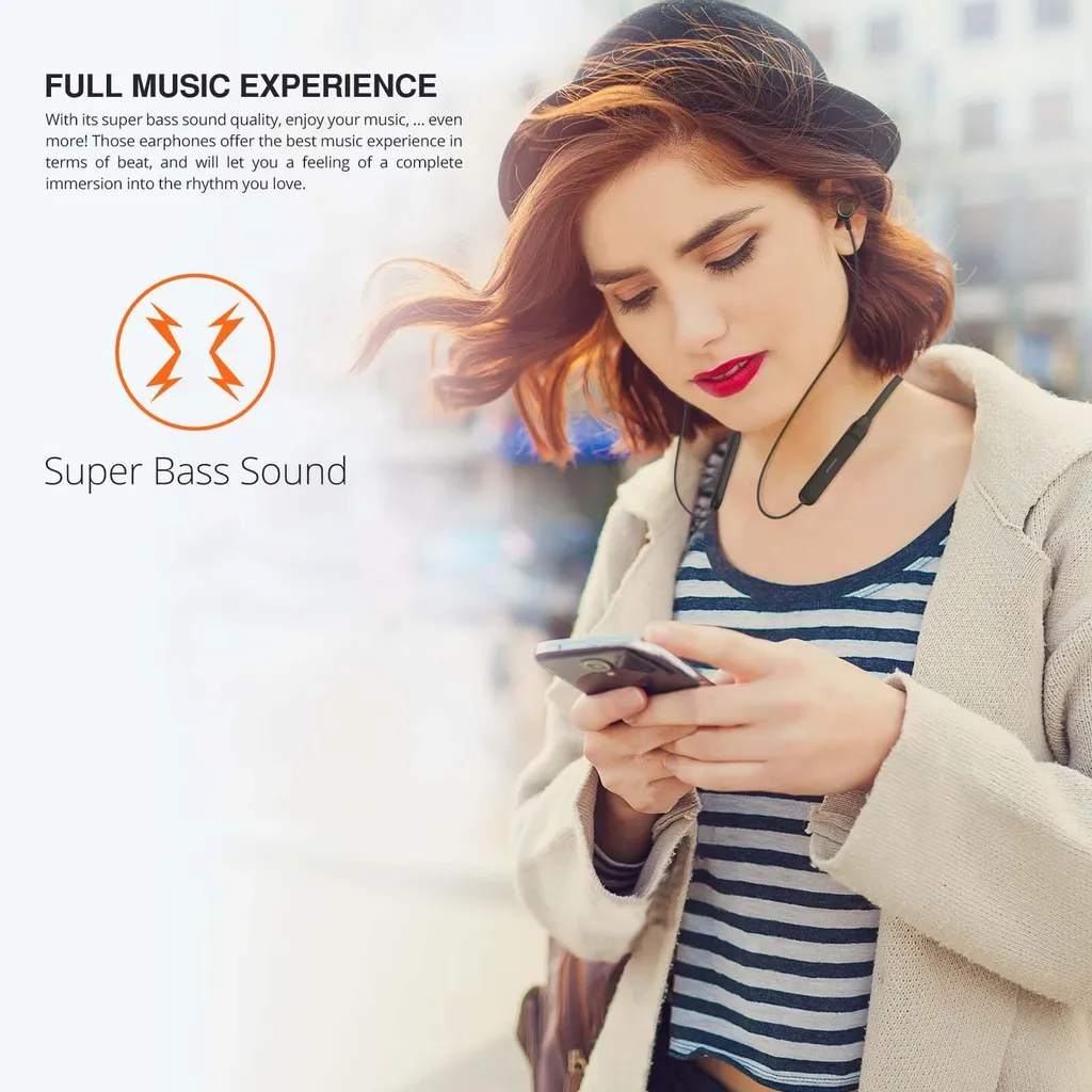 RIVERSONG Kopfhörer Stream W - Kopfhörer Bluetooth In-Ear Bluetooth Kopfhörer Kabellos - Kabellose Kopfhörer Wireless Magnetische Ohrhörer Mit Nackenbügel Headset Sportkopfhörer Videokonferenz