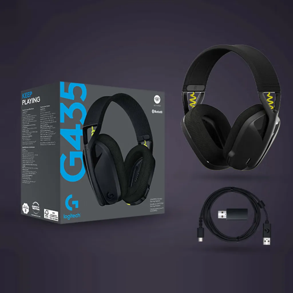 Logitech G435 BT Wireless Gaming Headset Lightspeed Over-Ear-Kopfhoerer Anschliessen Rauschunterdrueckung Eingebaute Mikrofone 40-mm-Audiotreibereinheit Kompatibel Mit Dolby Atmos Fuer PC Laptop Computer – Bild 10