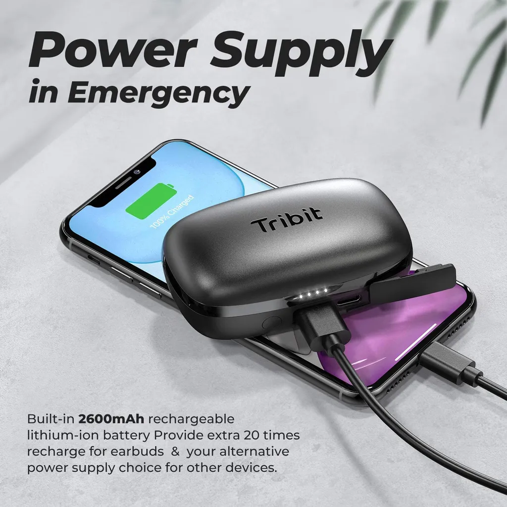 Tribit FlyBuds 3 M. Ladecase, IPX7, Bluetooth M. Mikrofon – Bild 3