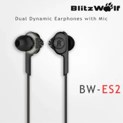 BlitzWolf BW-ES2, Kopfhörer, Im Ohr, Calls/Music, Schwarz, Binaural, Knopf