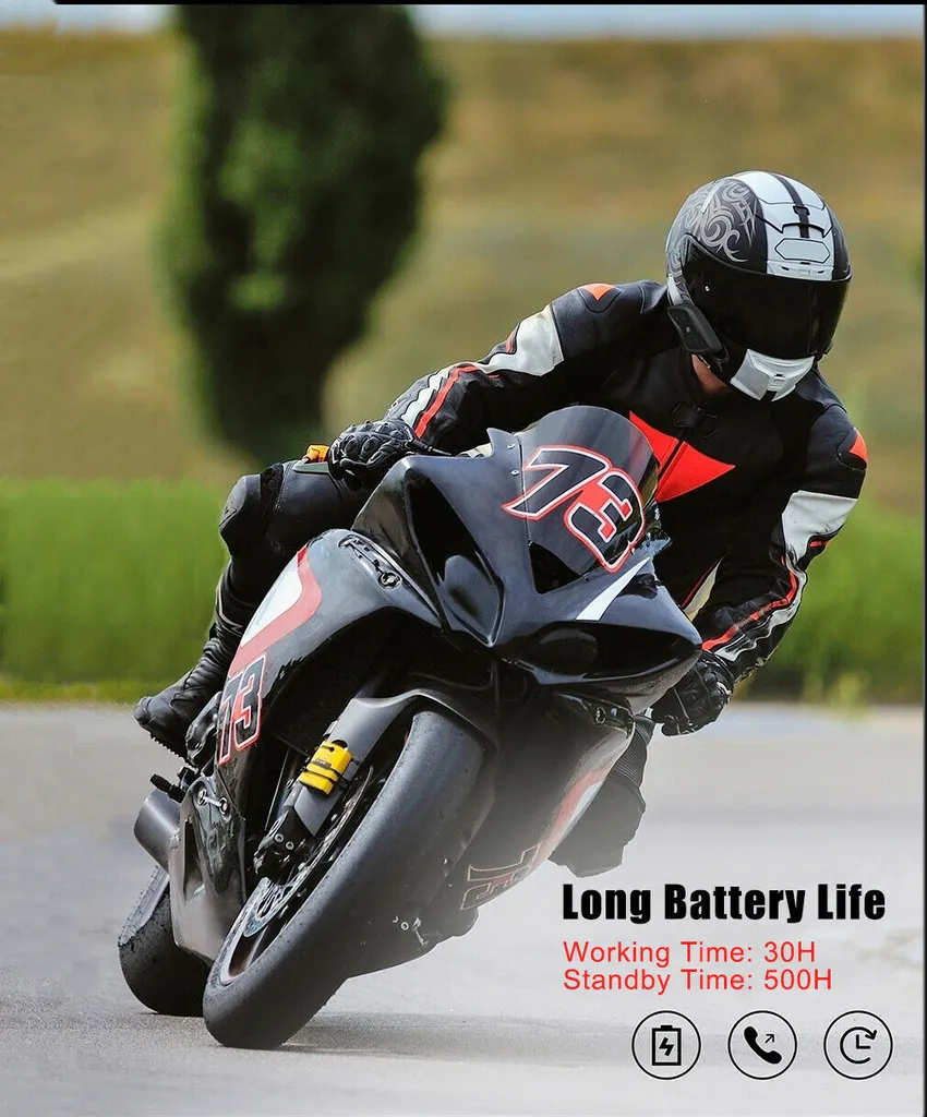 2-Pack T6 PLUS Motorrad Intercom 1500m Motorradhelm Bluetooth 5.1 Headset Interphone Motorrad-Kopfhörer Gegensprechanlage – Bild 15