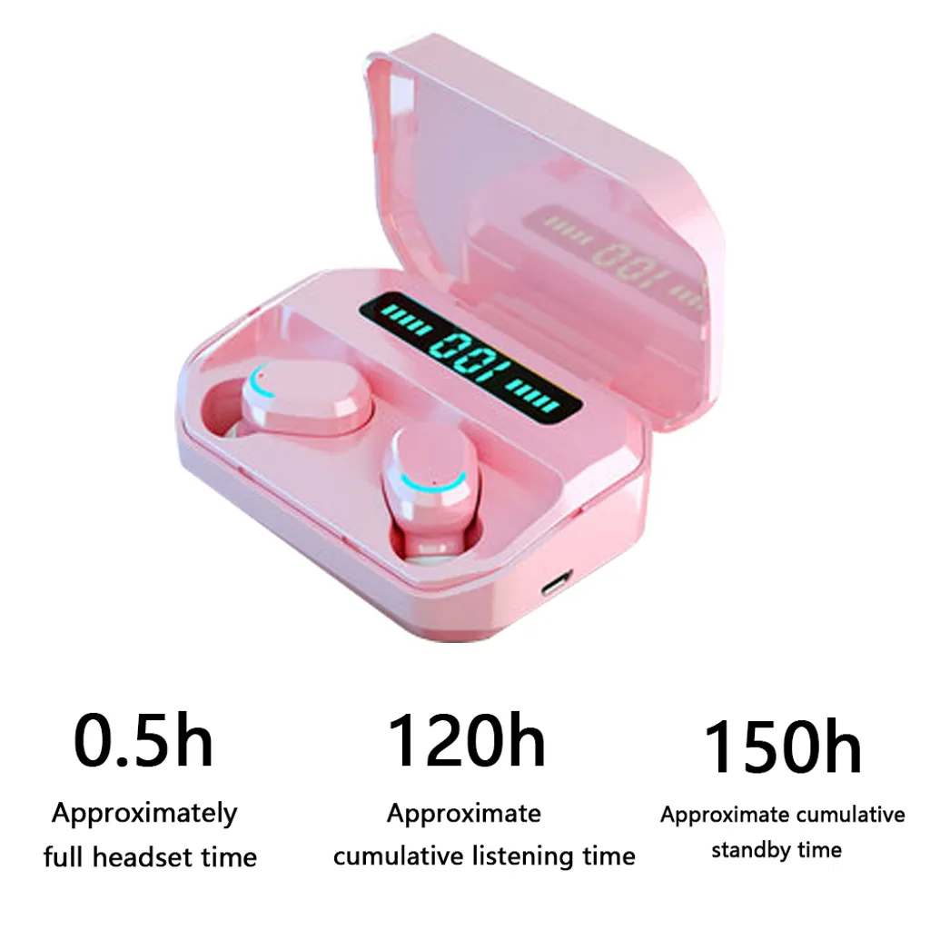 Bluetooth Kopfhörer In Ear 、 Kopfhörer Kabellos Mit 150 Stunden Spielzeit Bluetooth-Ohrhörer,Bluetooth 5.2 Kabellose Ohrhörer Mit 2200mAh LCD Ladetasche Und Mikrofon, IPX5 Wasserdicht – Bild 6