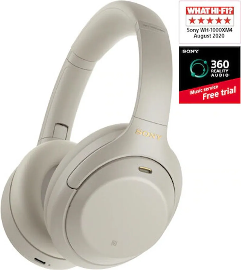 Over-the-Ear-Kopfhörer Sony WH-1000XM4S, Kabellos, Bluetooth, Geräuschunterdrückung, Mikrofon, Silber