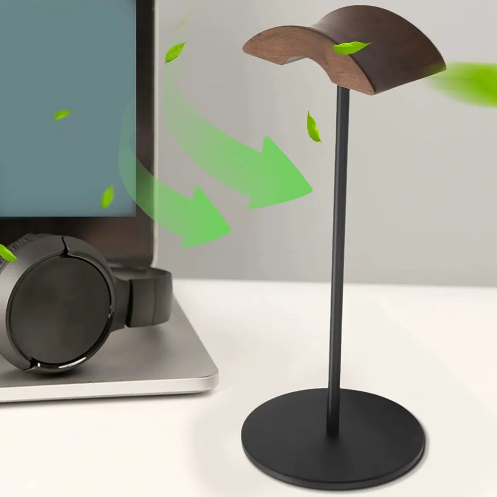 Kopfhörerhalter Kopfhörerständer Universal Aus Holz Kopfhörer Halter Headset Halterung- In Walnussholz – Bild 9