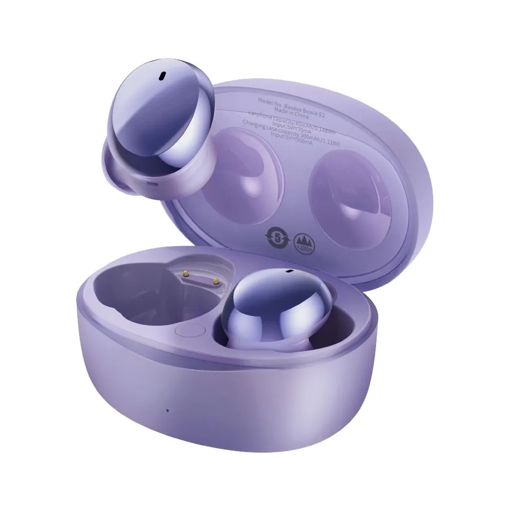 Baseus Bowie E2 TWS Bluetooth 5.2 Wireless Kopfhörer Wasserdicht IP55 Lila (NGTW090005)